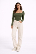 Essential Straight-Neck Top