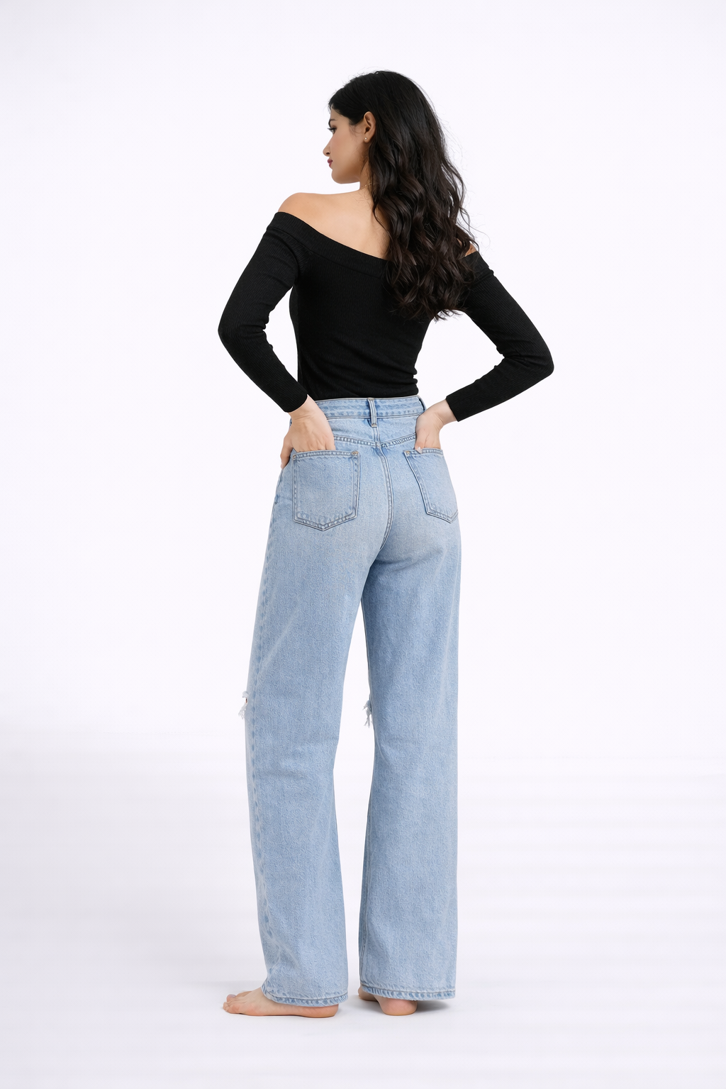 The Serene Off-Shoulder Rib